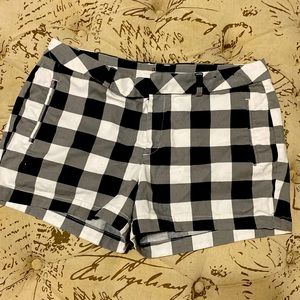 - a.n.a black and white plaid shorts size 14 womans